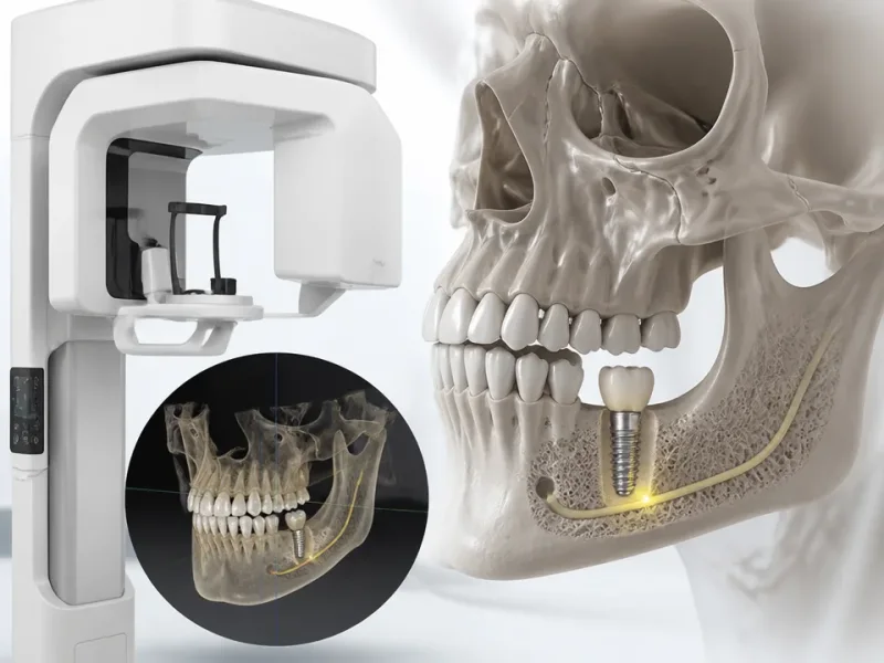 CBCT قبل از ایمپلنت برای بررسی دقیق استخوان فک و برنامه‌ریزی درمان